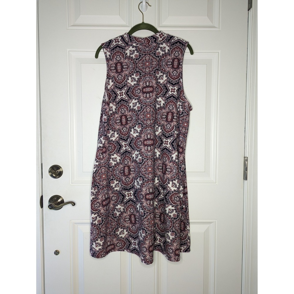 Charming Charlie Women's XL Dress Sleeveless Abstract Pullover Pink Multi EUC - Picture 3 of 6